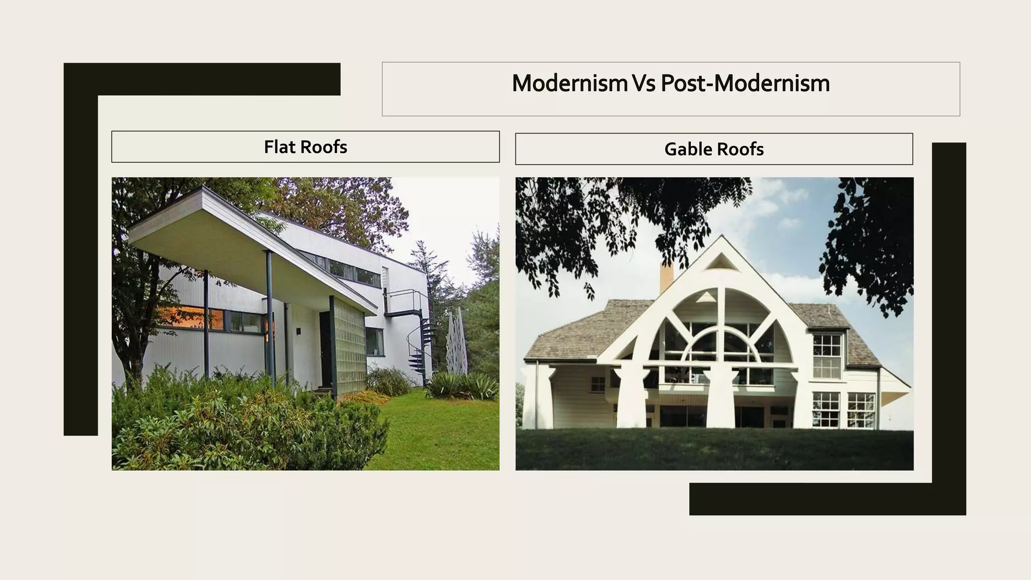 Flat Roofs Gable Roofs
 