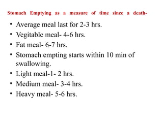 Undigested Food Postmortem Interval Post-Mortem-Interval TSD.pptx for toxicology | PPTX