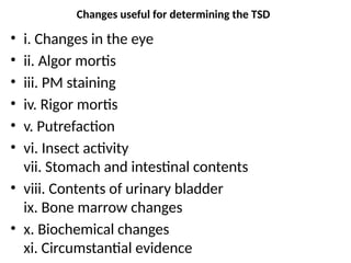Undigested Food Postmortem Interval Post-Mortem-Interval TSD.pptx for toxicology | PPTX