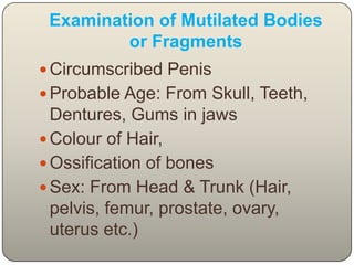 (Examine Inner Surface) Internal Examination of AbdomenPancreas Spleen Kidneys For Necrosis