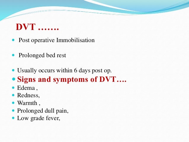 Post Op Infection Oliguria Dvt