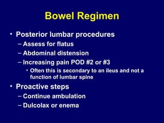 Pod Abulation postoperative care of cervical and lumbar spine surgeries | PPT