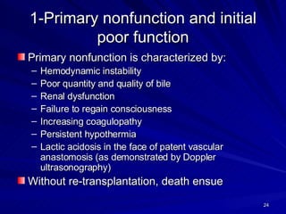 Poor Function Post Operative ICU Management of Orthotopic Liver Transplant Patients | PPS