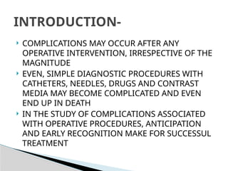 Comprehensive Guide to Post-Operative Complications and Care Management ...