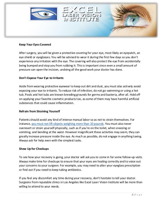 PostOperative Recovery Tips One Week After Your Cataract Surgery