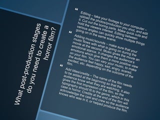 Post production investigation