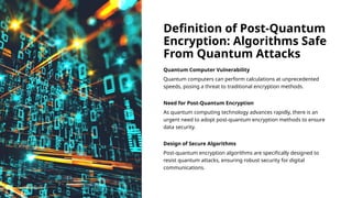 Post Quantum Computing Encryption Visuals Post-Quantum Encryption (PQE) refers to cryptographic algorithms and ...