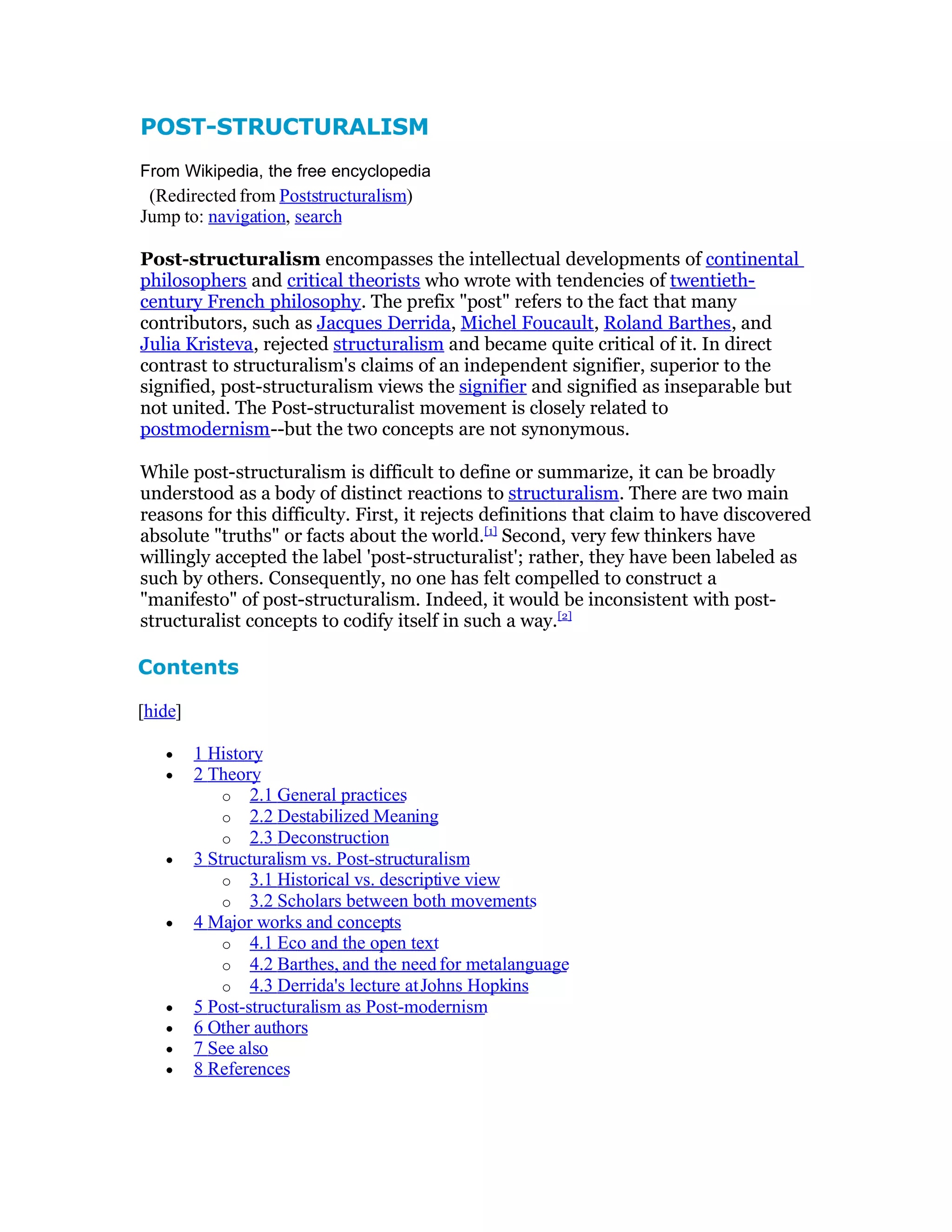 Post Structuralism PDF