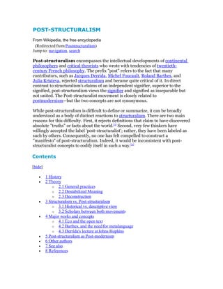 Post Structuralism