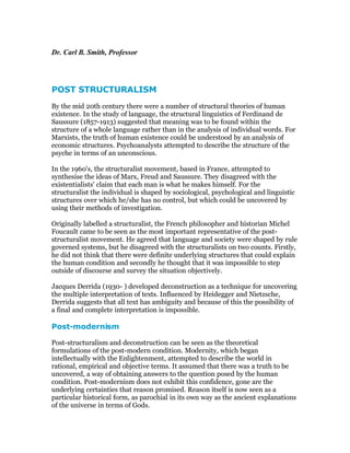 Post Structuralism