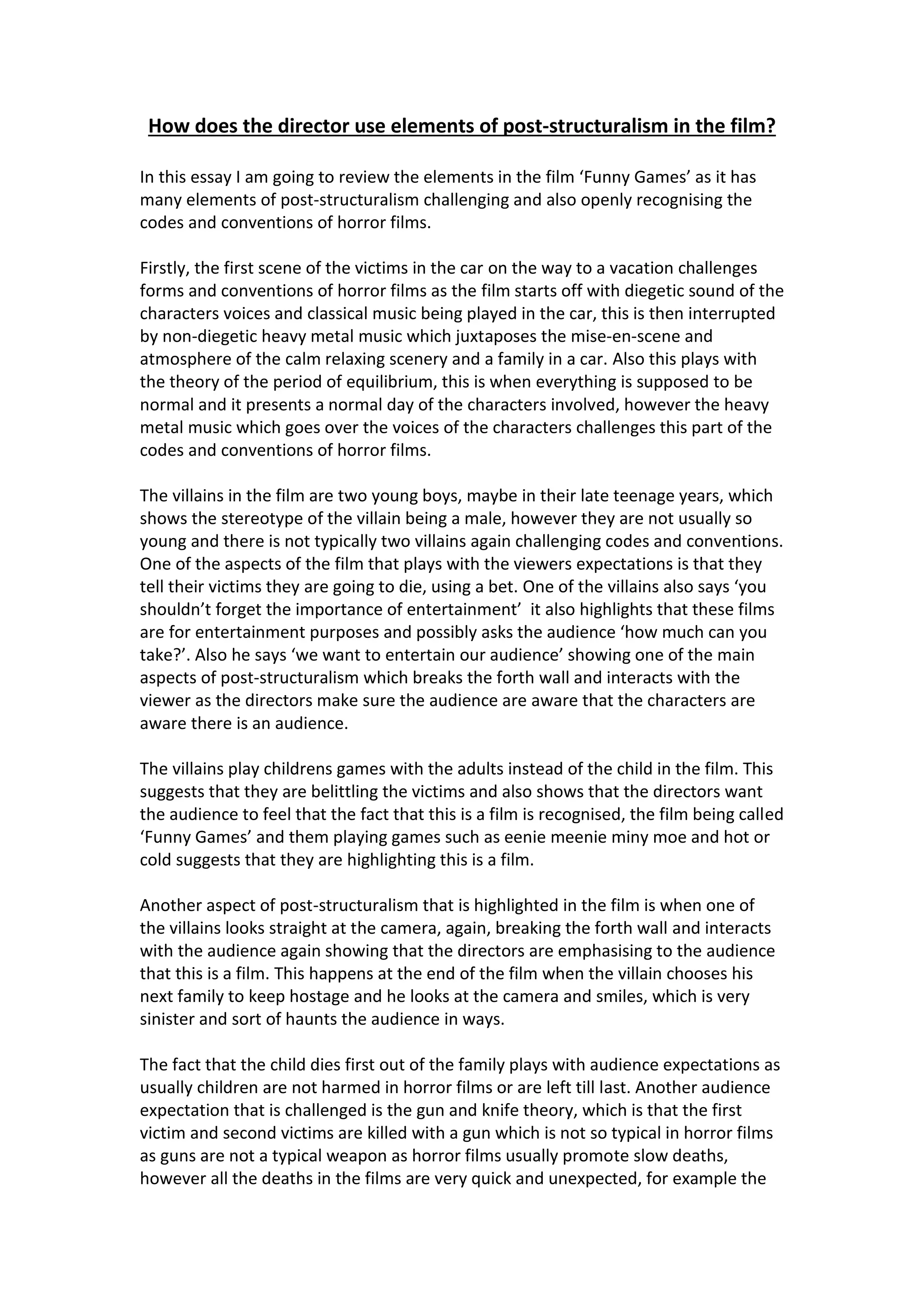 Poststructuralism essay PDF