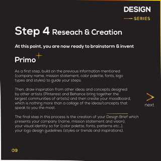 DESIGN
At this point, you are now ready to brainstorm & invent
Step 4 Reseach & Creation
Primo
As a first step, build on t...