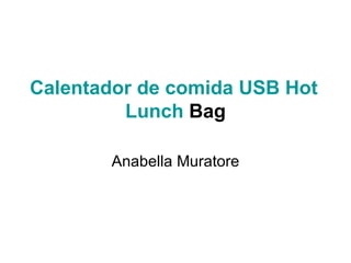 Calentador de comida USB Hot  Lunch   Bag Anabella Muratore 