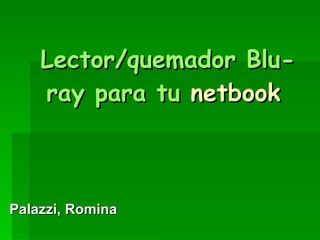 Lector/quemador  Blu - ray  para tu  netbook   Palazzi, Romina 