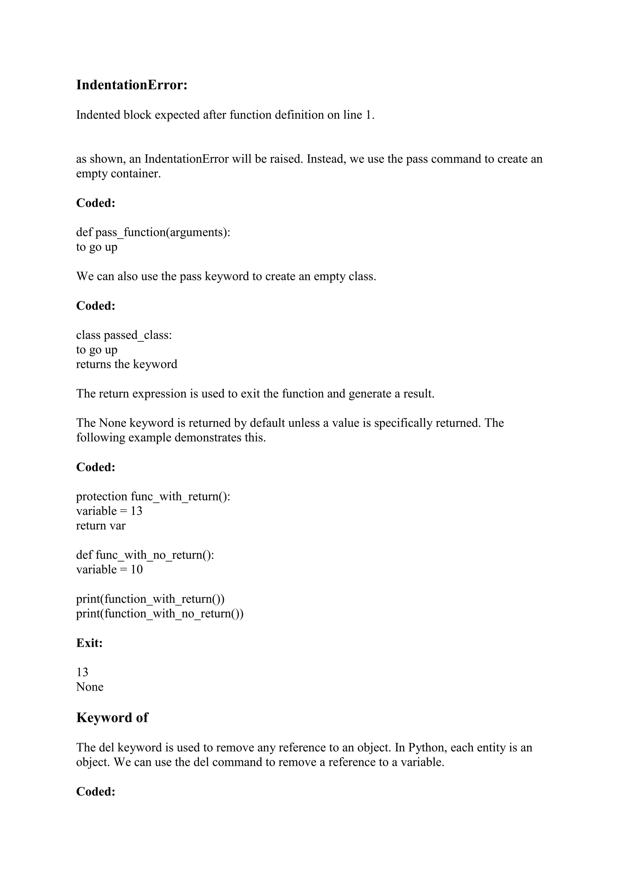 Python Keywords | DOCX