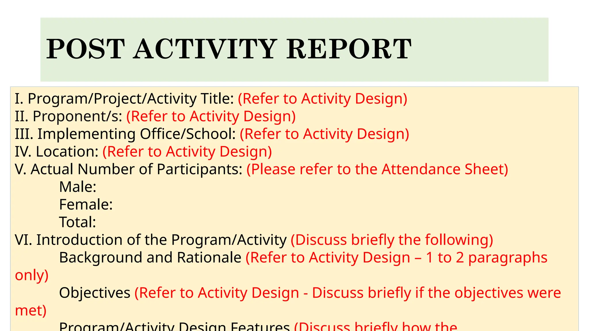 Post Activity Report (Sample template).pptx
