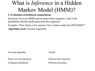 what is POS tagging , Hidden Markov Model | PPT