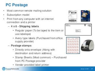 Cloud-Based Enterprise Options – PC Postage
Enterprise PC Postage is the same as standard PC Postage with the main differe...