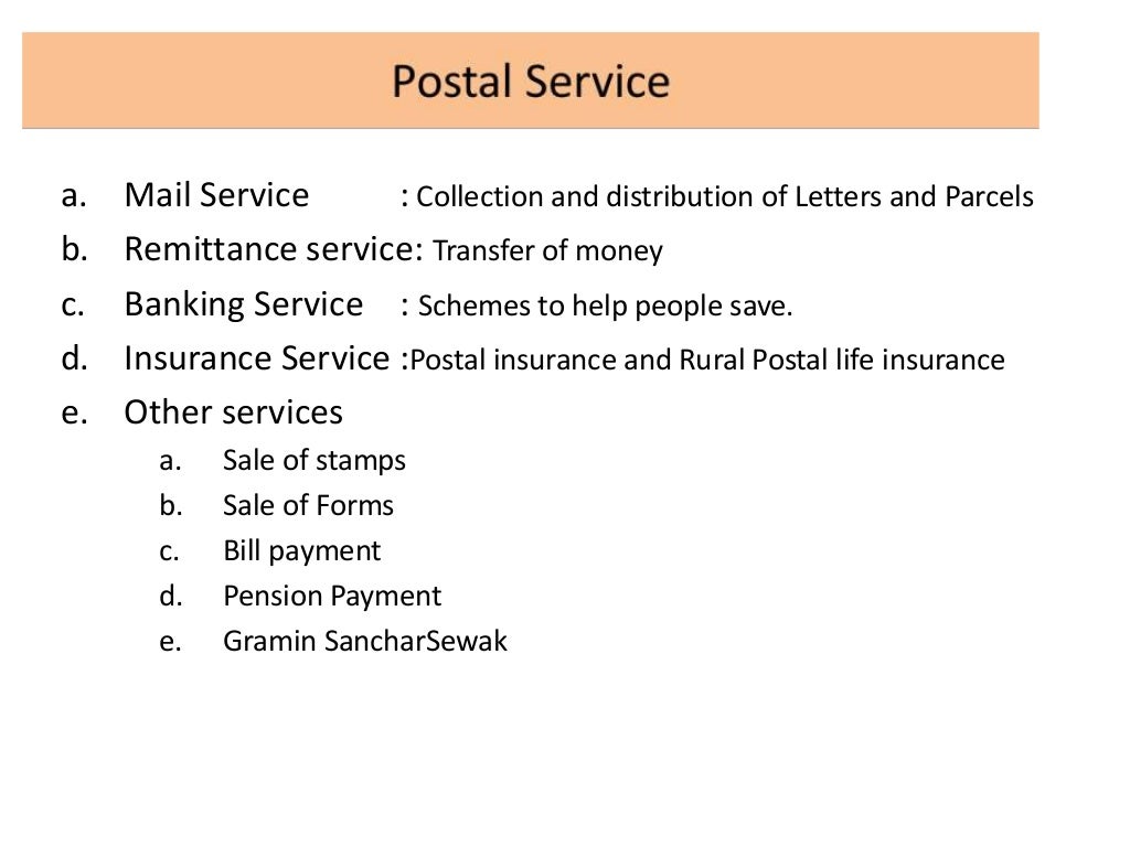 Postal and courier services