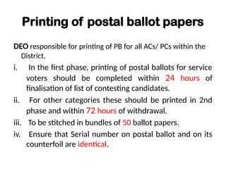 postal ballot descripyion about how to d | PPT
