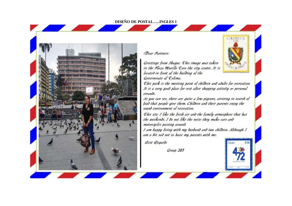 Postal del curso de inglés 1...unad