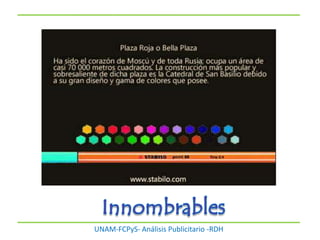 UNAM-FCPyS- Análisis Publicitario -RDH
 