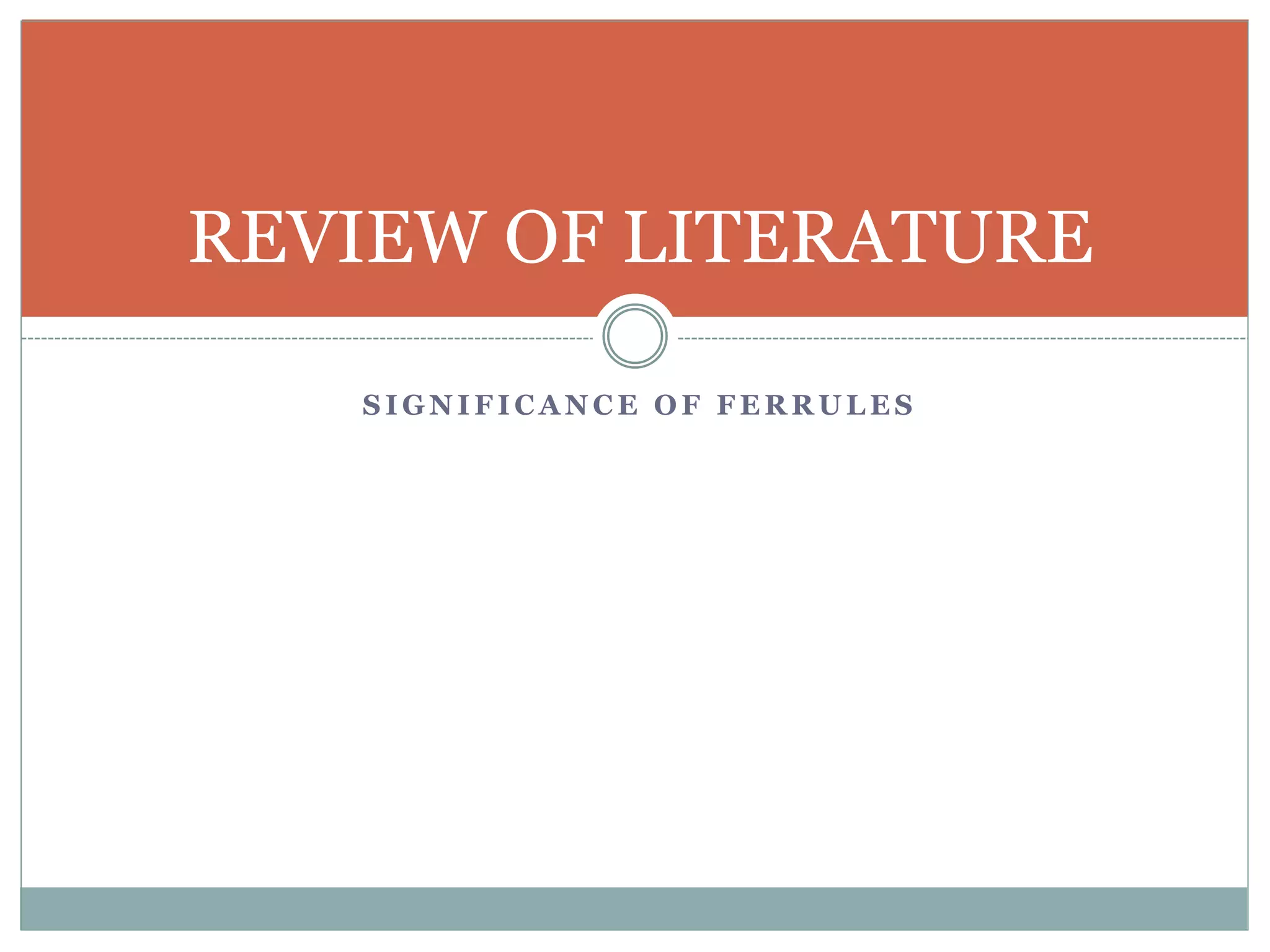 S I G N I F I C A N C E O F F E R R U L E S
REVIEW OF LITERATURE
 