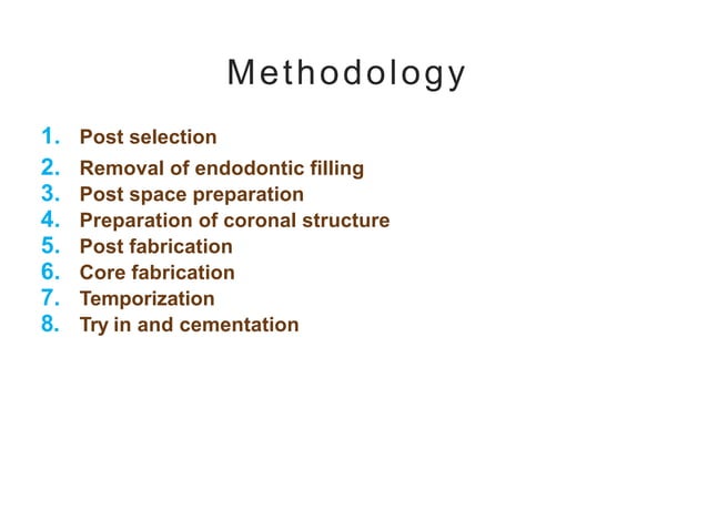 Post and core | PPTX | Dental Health | Diseases and Conditions