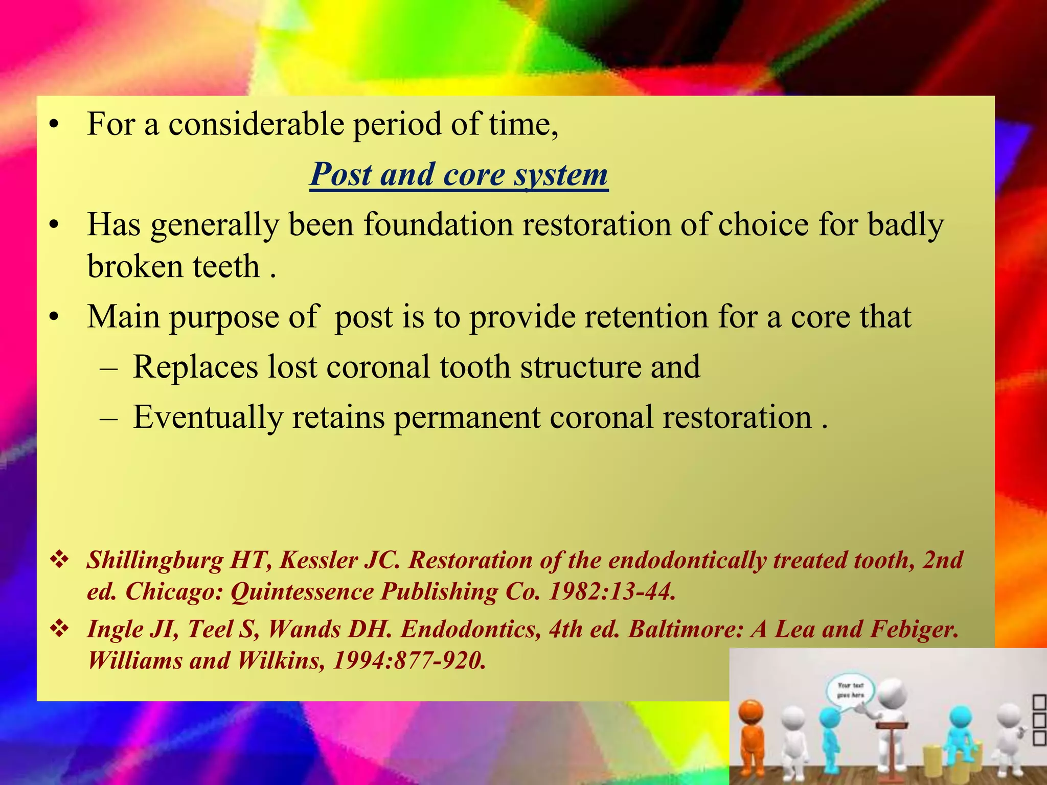 Post and core in primary teeth final to present | PPTX