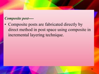 Post and core in primary teeth final to present | PPTX