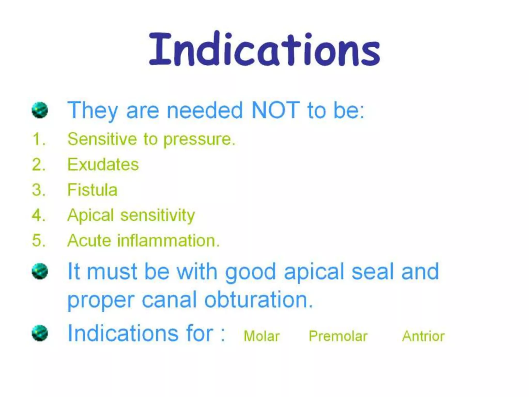 Indications