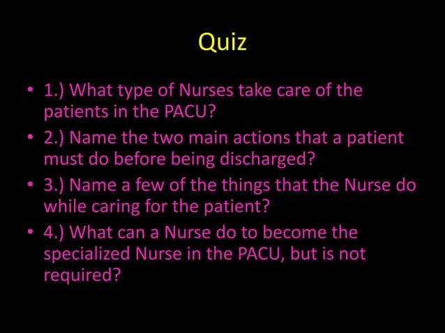 Post anesthesia care unit | PPT