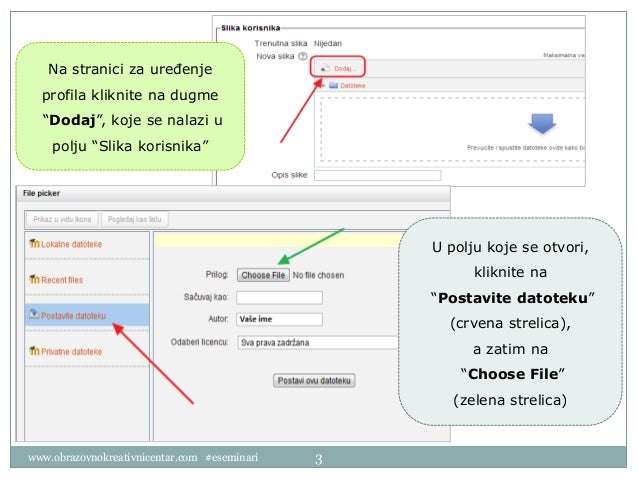 Postavljanje slike na profil (uputstvo)