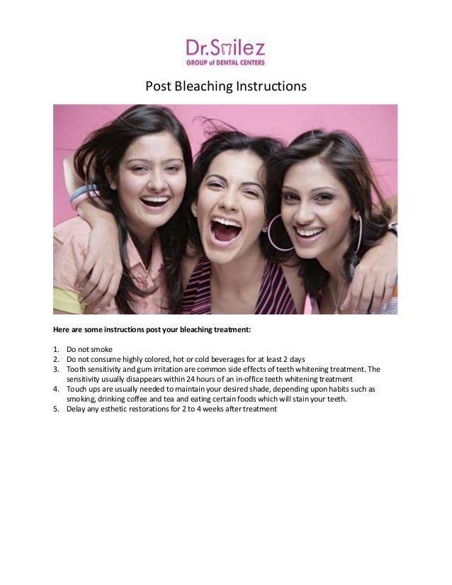 Post bleaching instructions