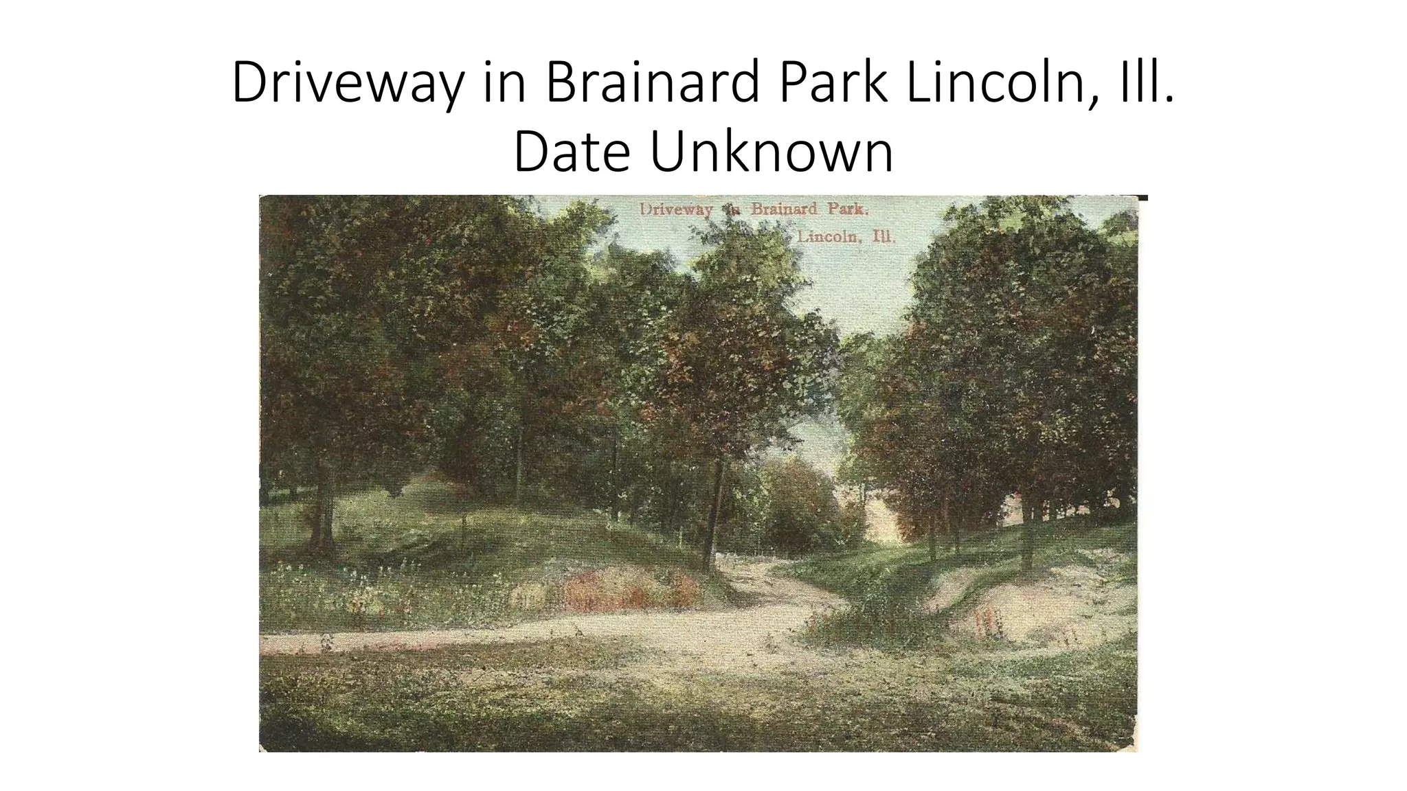 Driveway in Brainard Park Lincoln, Ill.
Date Unknown
 