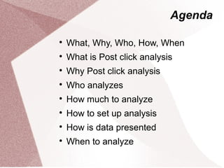 Thoughts on Post Click Analysis | PPT