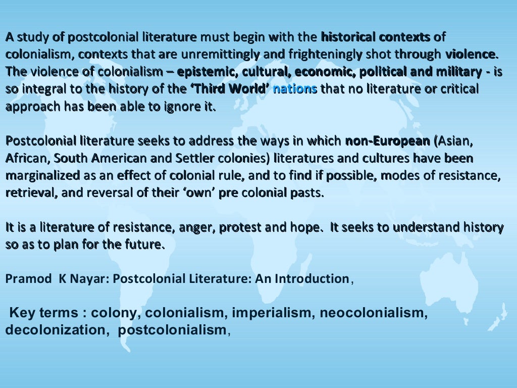 Postcolonialism Introduction - Background