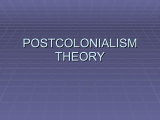 POSTCOLONIALISM THEORY 