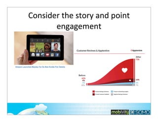 Consider	
  the	
  story	
  and	
  point	
  
engagement

Amazon Launches Mayday For Its New Kindle Fire Tablets

136

 