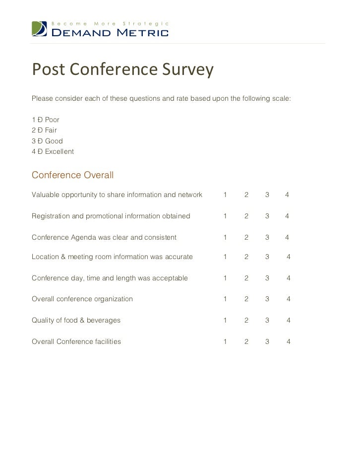 post conference survey meeting survey template