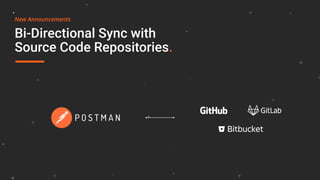 Bi-Directional Sync with
Source Code Repositories.
New Announcements
 