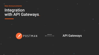 API Gateways
OPEN API
Integration
with API Gateways.
New Announcements
 