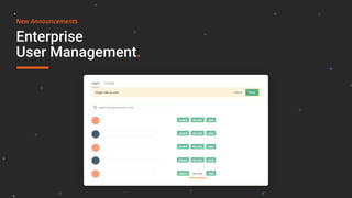 Enterprise
User Management.
New Announcements
 