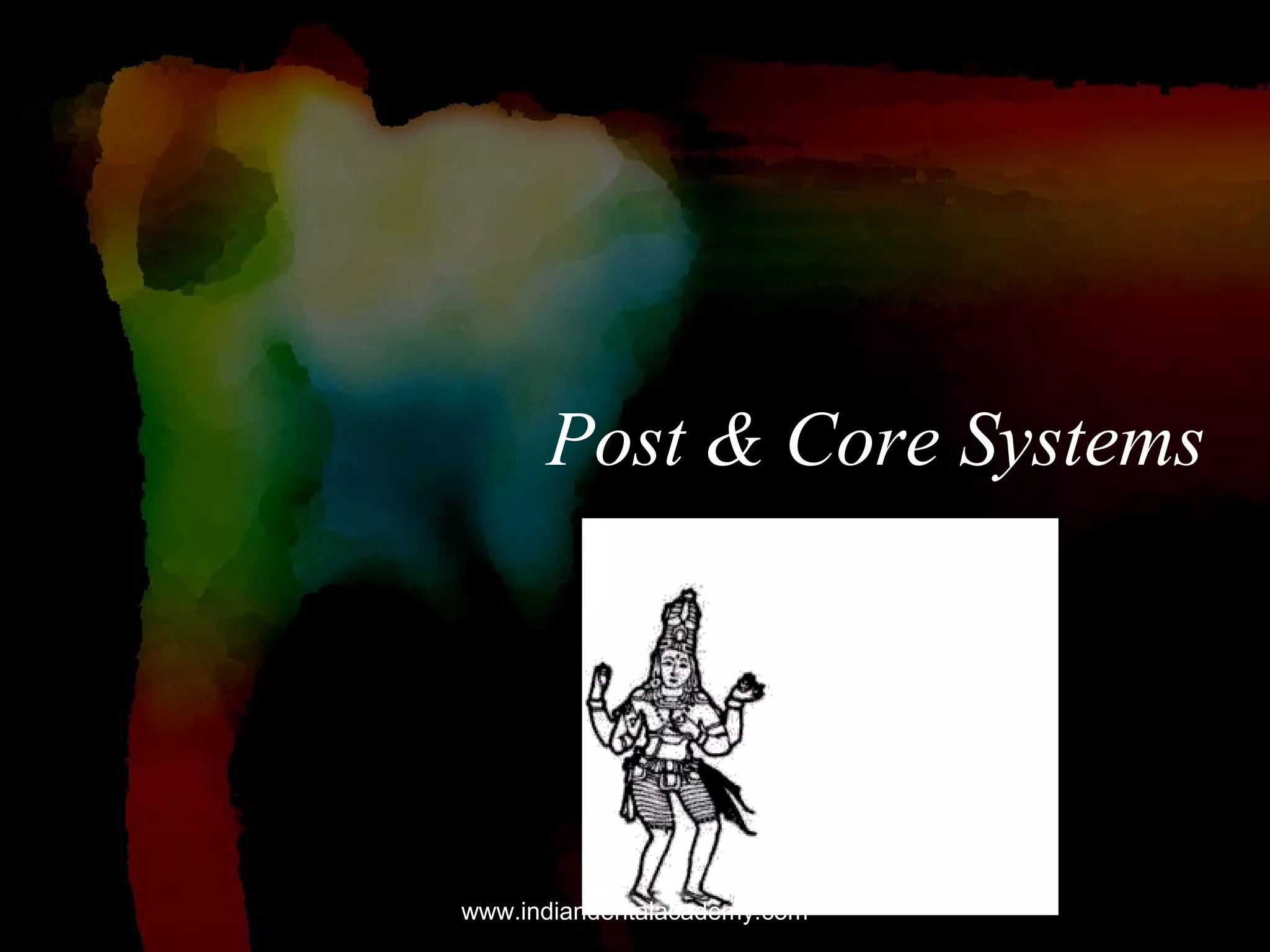 Post & Core Systems

www.indiandentalacademy.com

 