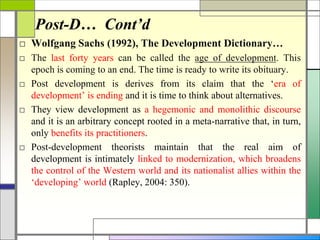 Post development theory | PPT