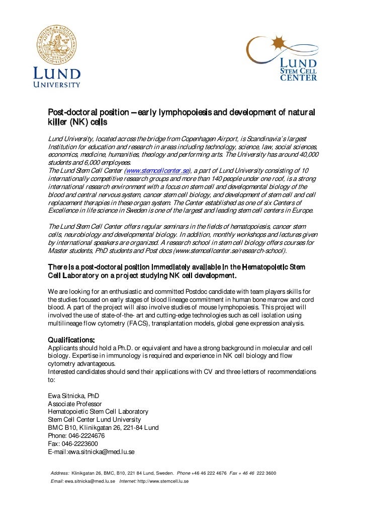 Reference Letter For Postdoc Position