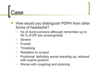 Pdph Post Dural Puncture Headache | PPT