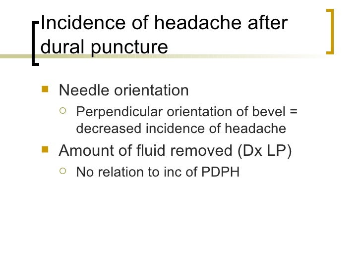 Post Dural Puncture Headache