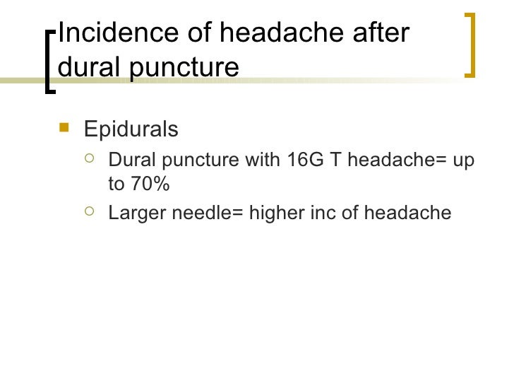 Post Dural Puncture Headache