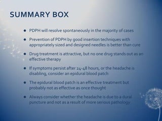 Pdph Post Dural Puncture Headache | PPTX